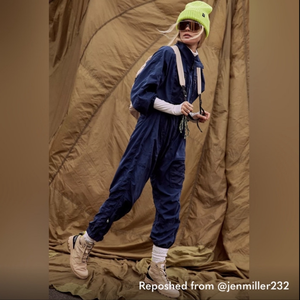 Free People Navy Boiler Suit/jumpsuit